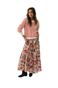 Lollys Laundry: Sunset Maxi Skirt - Flower Print