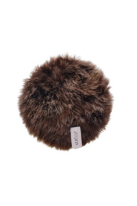 Living Cushions Throws: Long Wool Circle Cushion Pad - Natural Brown