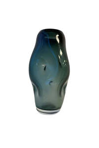 Homewares: Fleur Dimpled Vase - Ocean Blue
