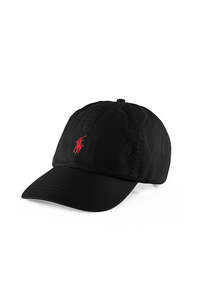 Chino Ball Cap - Black/Red