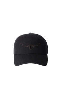 Mens Accessories: Longhorn Twill Cap - Black Wash
