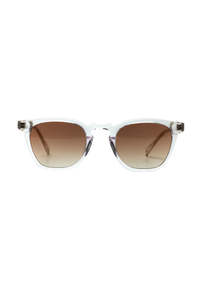 Womens Sunglasses Readers: Page XL Sunglasses - Crystal with Green to Brown