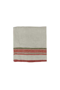Dining: Selvedge Stripe Linen Napkin