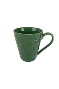 Dining: Coffee Mug - Green Palm Set 2