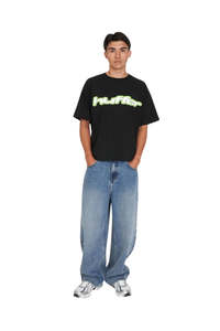 Huffer: Block Crop Tee 220/omni - Black