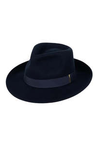Womens Hats Beanies: Brunswick Mid Brim Fedora - Navy