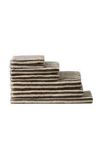 Bed Bath: Wide Stripe Cotton Towel Budle - Cocoa/Bone