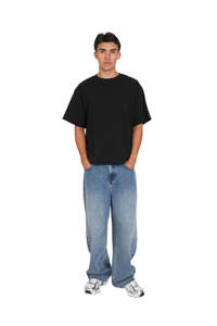 Huffer: Crop Waffle Sup Tee - Black