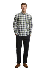 Mens: Harwood Gingham Tailored Shirt - Olive
