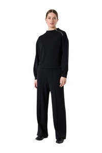 Zip Detial Sweat - Black