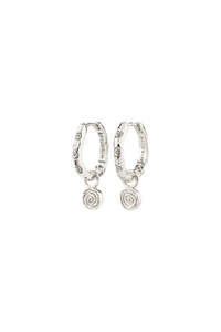 Fire Hoop Earrings - Silver