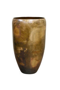 Living Vases Ornaments: Kelda Metal Pot Toria Tall - Antique Gold