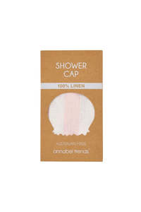 Linen Shower Cap - Pink Stripe