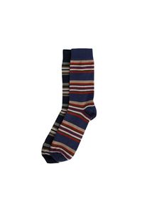 Summer Stripe 2 Pack Socks - Multi Stripe Navy/Green