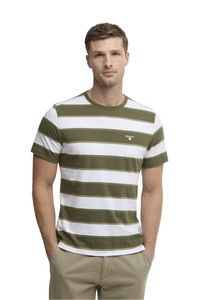 Mens: Meldon Stripe Tshirt - Olive