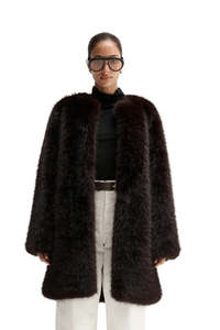 Irena Fur Coat - Chocolate