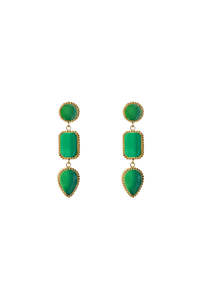Womens Accessories: Earrings Persephone - Green Onyx