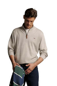 Mens: Ernest Qtr Zip Knit - Tan