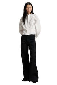 Womens: Cropped Cotton Poplin Tuxedo Shirt