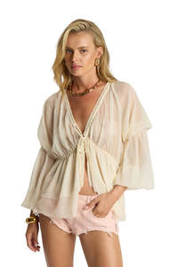 Luminette Sheer Blouse - Ivory
