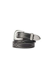 Cate Stitched Belt - Black
