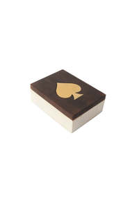 Living: Card Box - White Black Brass