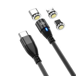 Couples Pack: Twins! 2 Pack. One Orion & One Super Nova Type C Magnetic Cable - 1 x 2m, 1 x 1m plus 3 Plugs