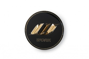Work Optional Centre Cap - Black & Gold (Large Base)