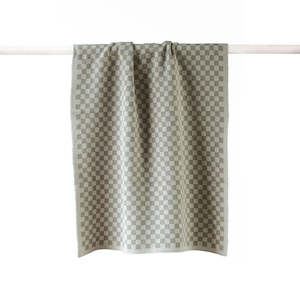 Beach Lover Gifts: Chekka Knitted Hand Towel - Taupe