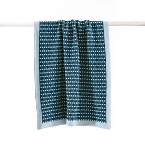Beach Lover Gifts: Basento Knitted Hand Towel - Denim