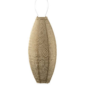 Lantern Long Oval 20cm - Gold Paisley