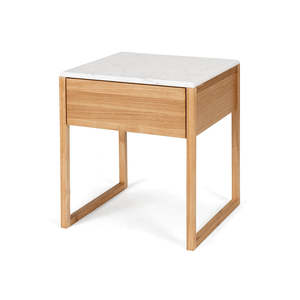 The Ocean Breeze: Wilton Drawer Bedside - Marble Top