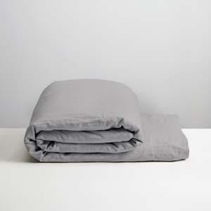 Smoke Linen: Smoke Linen Duvet Cover - Single
