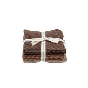 Bath Selection: Knitted Wash Cloths - Chocolate