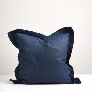 Linen Pillowcases: Navy Linen European Pillowcase