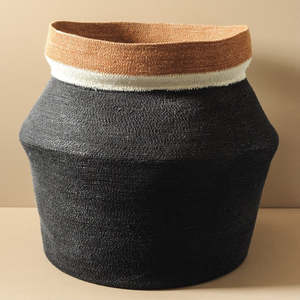 Seagrass Tall Basket Large - Black