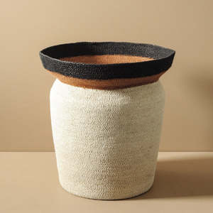 Modern Ceramic: Seagrass Tall Basket Small - Natural