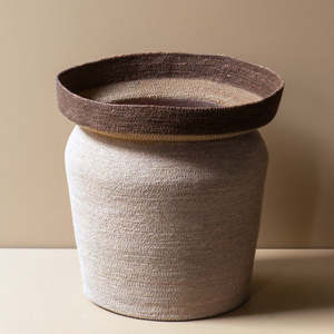 Modern Ceramic: Seagrass Tall Basket Medium - Rose