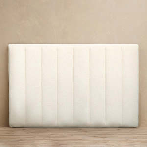 Warm Wood: Ivory Boucle Headboard