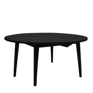 Warm Wood: Vaasa Round Oak Dining Table - Black