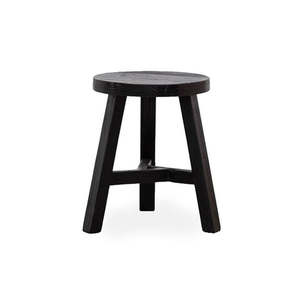 Monumental Concrete: Elm Round Stool - Black
