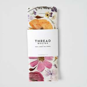Petal Play Linen Tea Towel - Sunburst