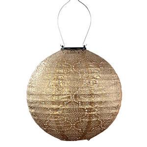 Homeware Gifts: Lantern Round 30cm - Gold Bazaar