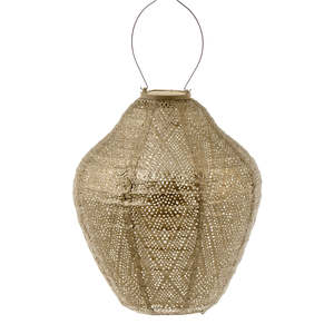 Lantern Jar 30cm - Gold Ikat