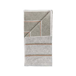 Sauna Bath Towel - Soft Grey/Eucalyptus/Terracotta