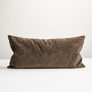 Mocha Velvet Lumbar Cushion