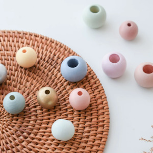 Colourful Wood Beads (9 Colours) - 20mm | 5pcs