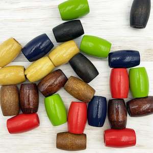Oval Drum Shape Beads (7 Colours) - 5Pcs