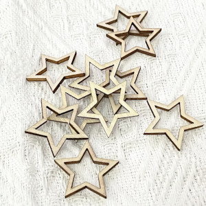 Wooden Hollow Stars - 5Pcs