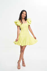 Short Dresses: BREATHLESS FRILL SLEEVE MINI